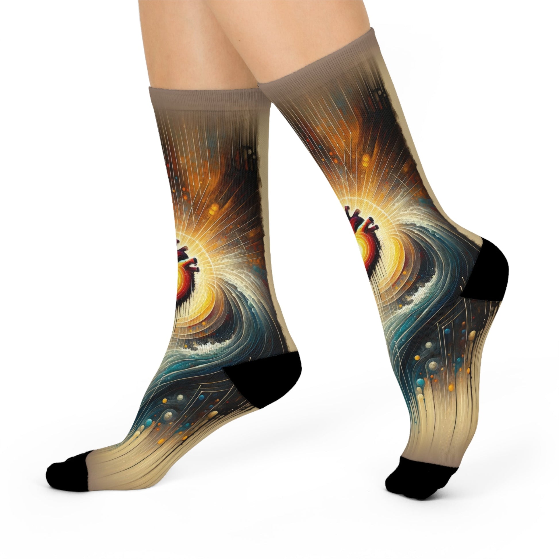 Awakened Heart Waves Cushioned Crew Socks - ATUH.ART