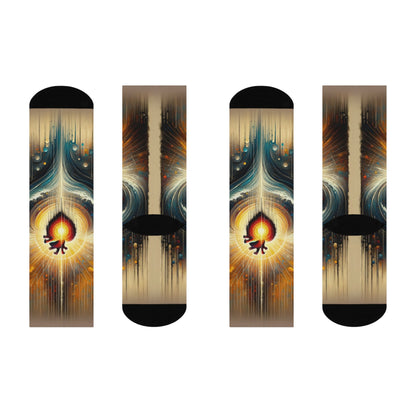 Awakened Heart Waves Cushioned Crew Socks - ATUH.ART