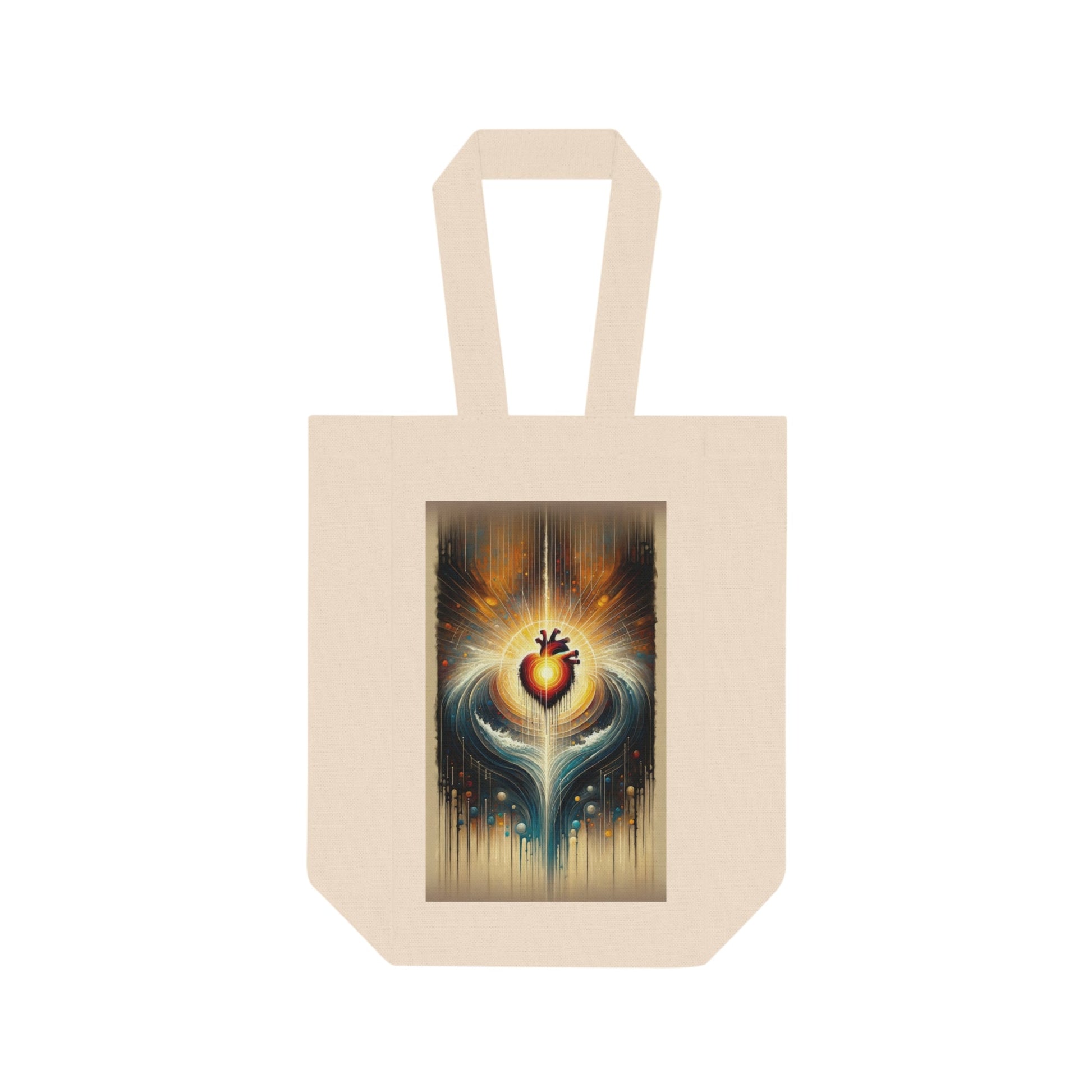 Awakened Heart Waves Double Wine Tote Bag - ATUH.ART