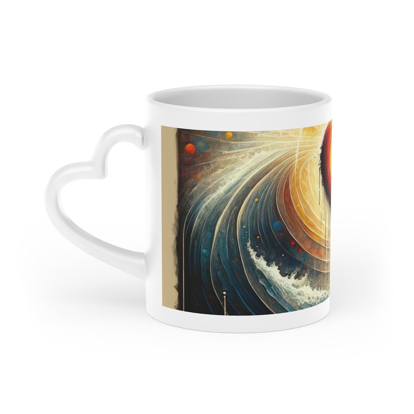 Awakened Heart Waves Heart-Shaped Mug - ATUH.ART