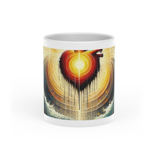 Awakened Heart Waves Heart-Shaped Mug - ATUH.ART