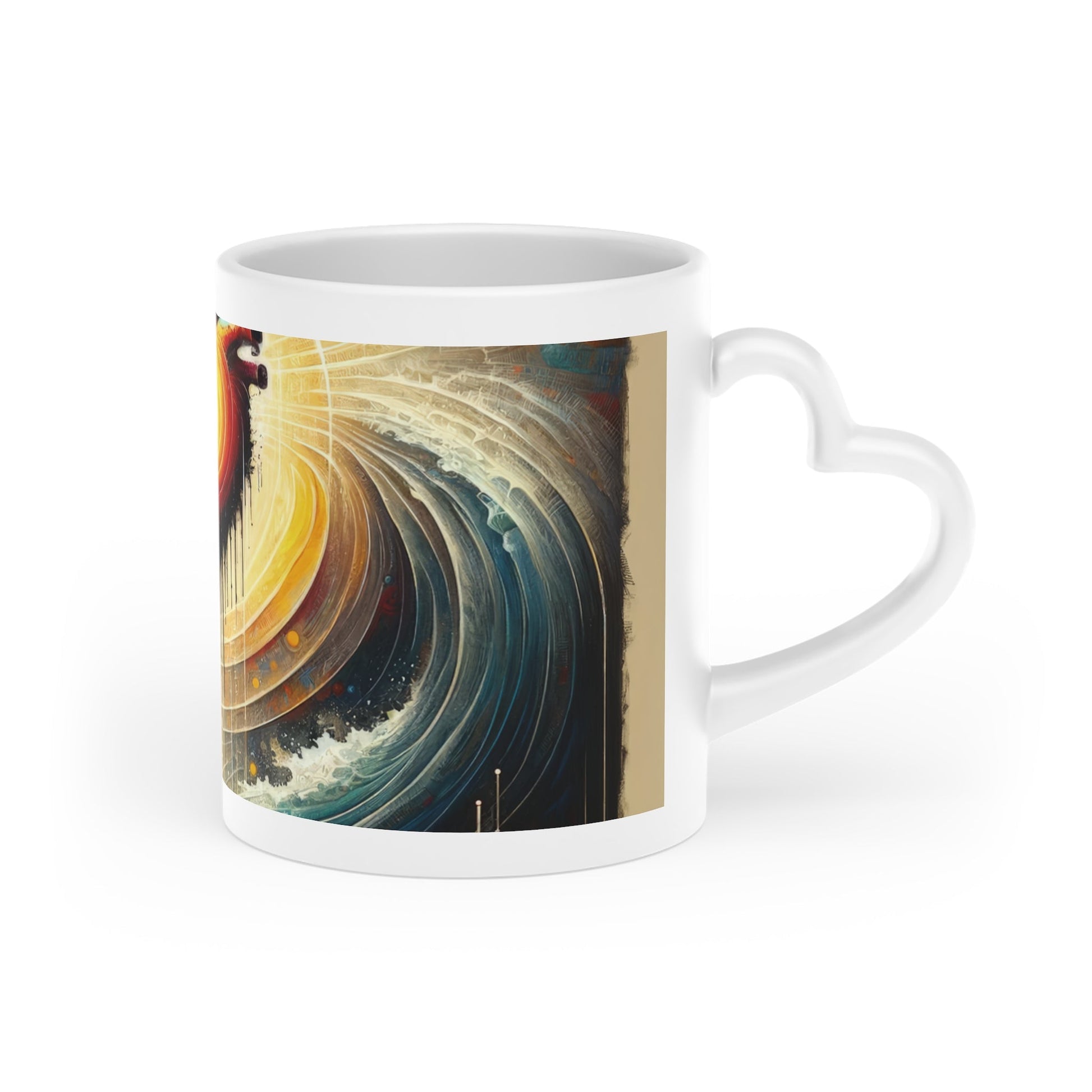 Awakened Heart Waves Heart-Shaped Mug - ATUH.ART