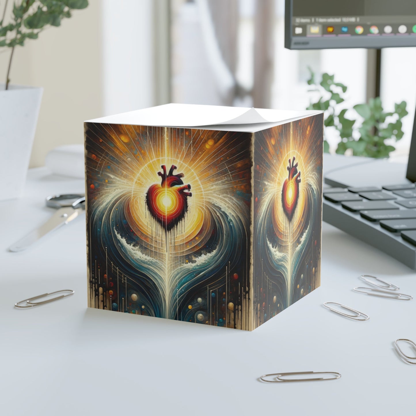 Awakened Heart Waves Note Cube - ATUH.ART