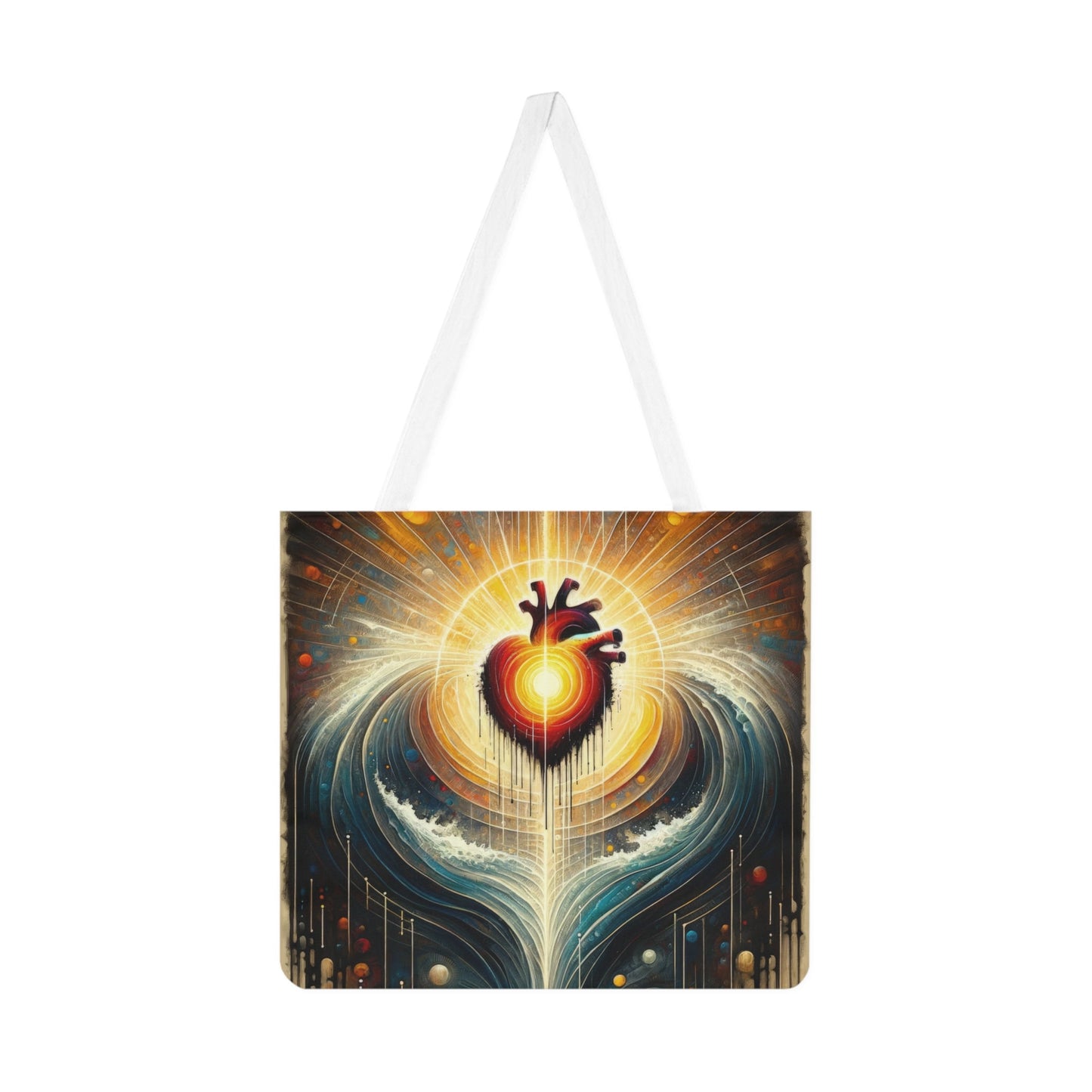 Awakened Heart Waves Shoulder Tote Bag (AOP) - ATUH.ART