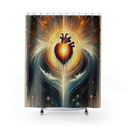 Awakened Heart Waves Shower Curtains - ATUH.ART