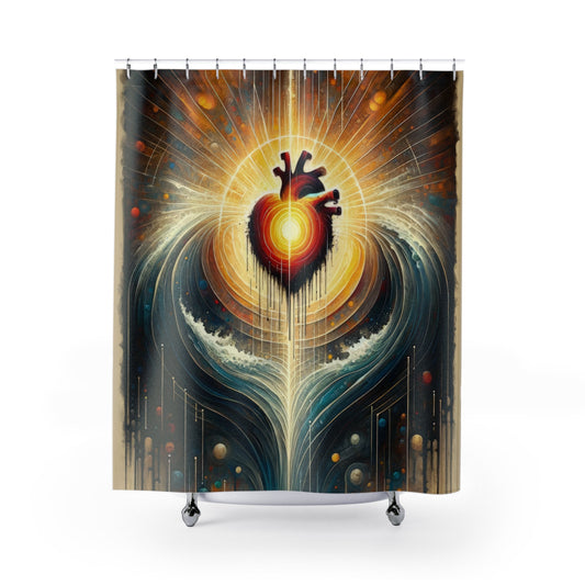 Awakened Heart Waves Shower Curtains - ATUH.ART