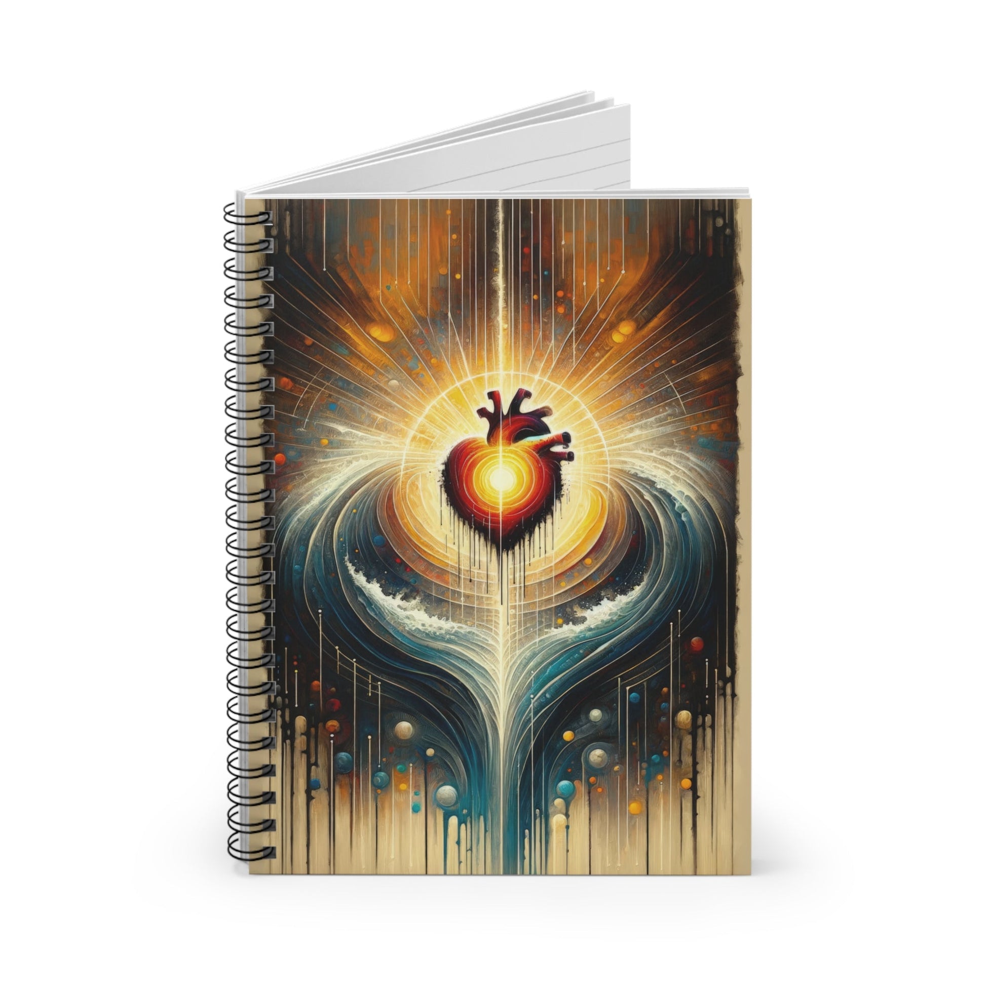 Awakened Heart Waves Spiral Notebook - Ruled Line - ATUH.ART