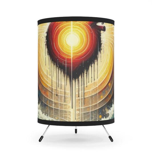 Awakened Heart Waves Tripod Lamp with High-Res Printed Shade, US\CA plug - ATUH.ART