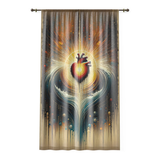 Awakened Heart Waves Window Curtain - ATUH.ART