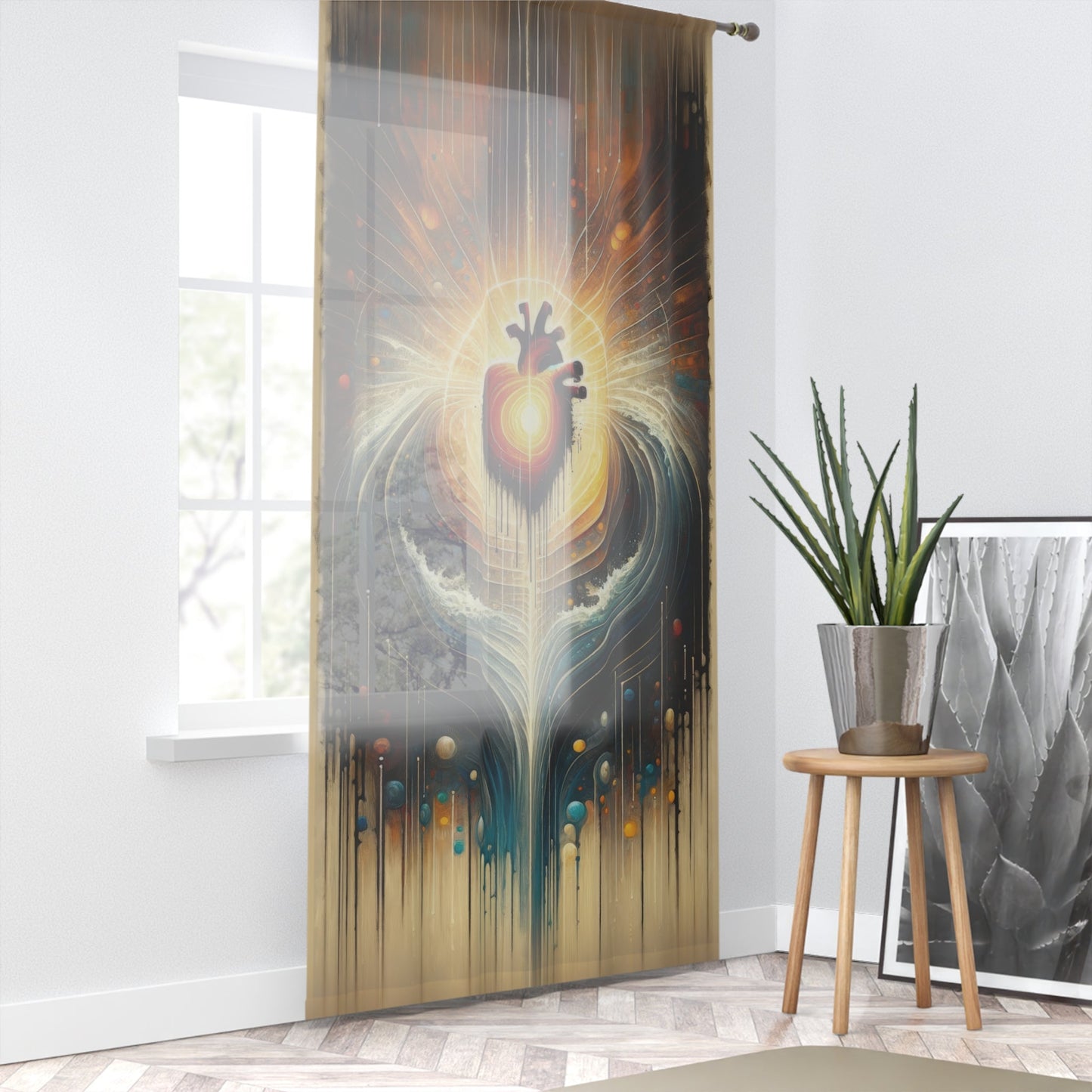 Awakened Heart Waves Window Curtain - ATUH.ART