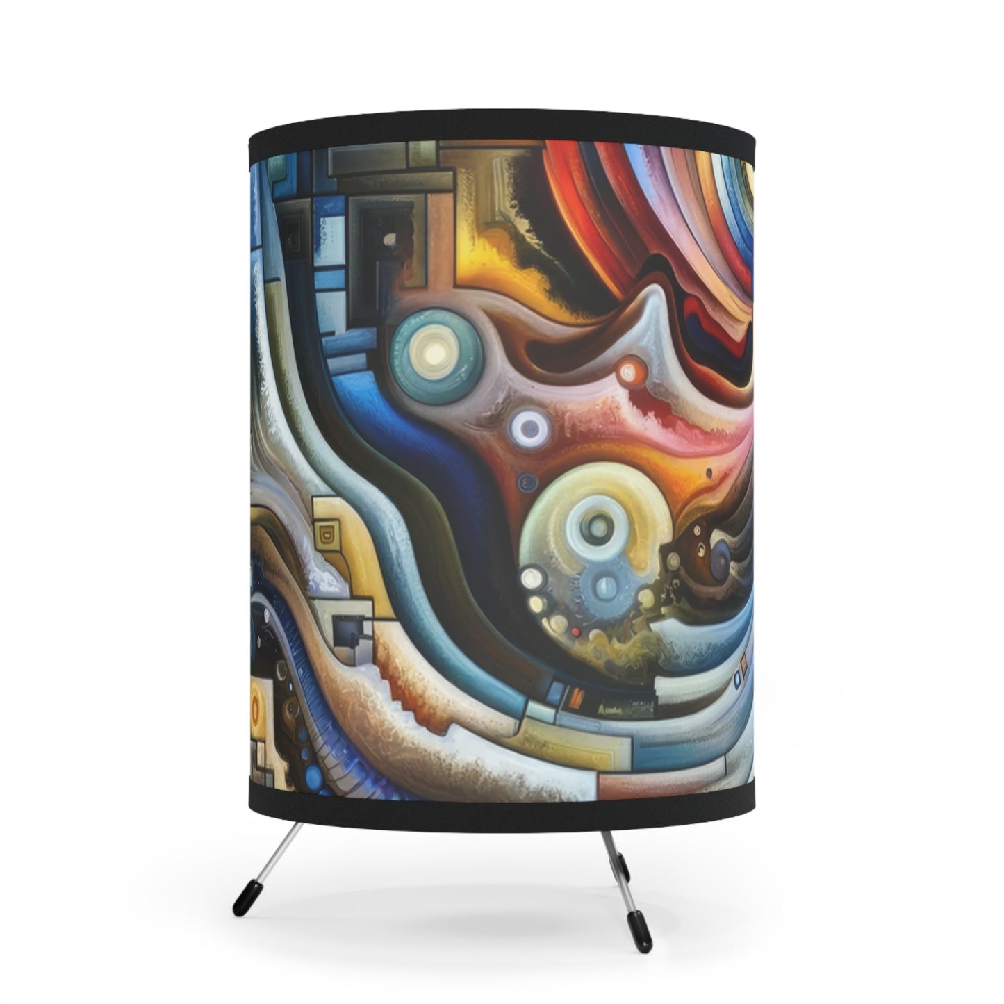 Awakening Spiral Empowerment Tripod Lamp with High-Res Printed Shade, US\CA plug - ATUH.ART