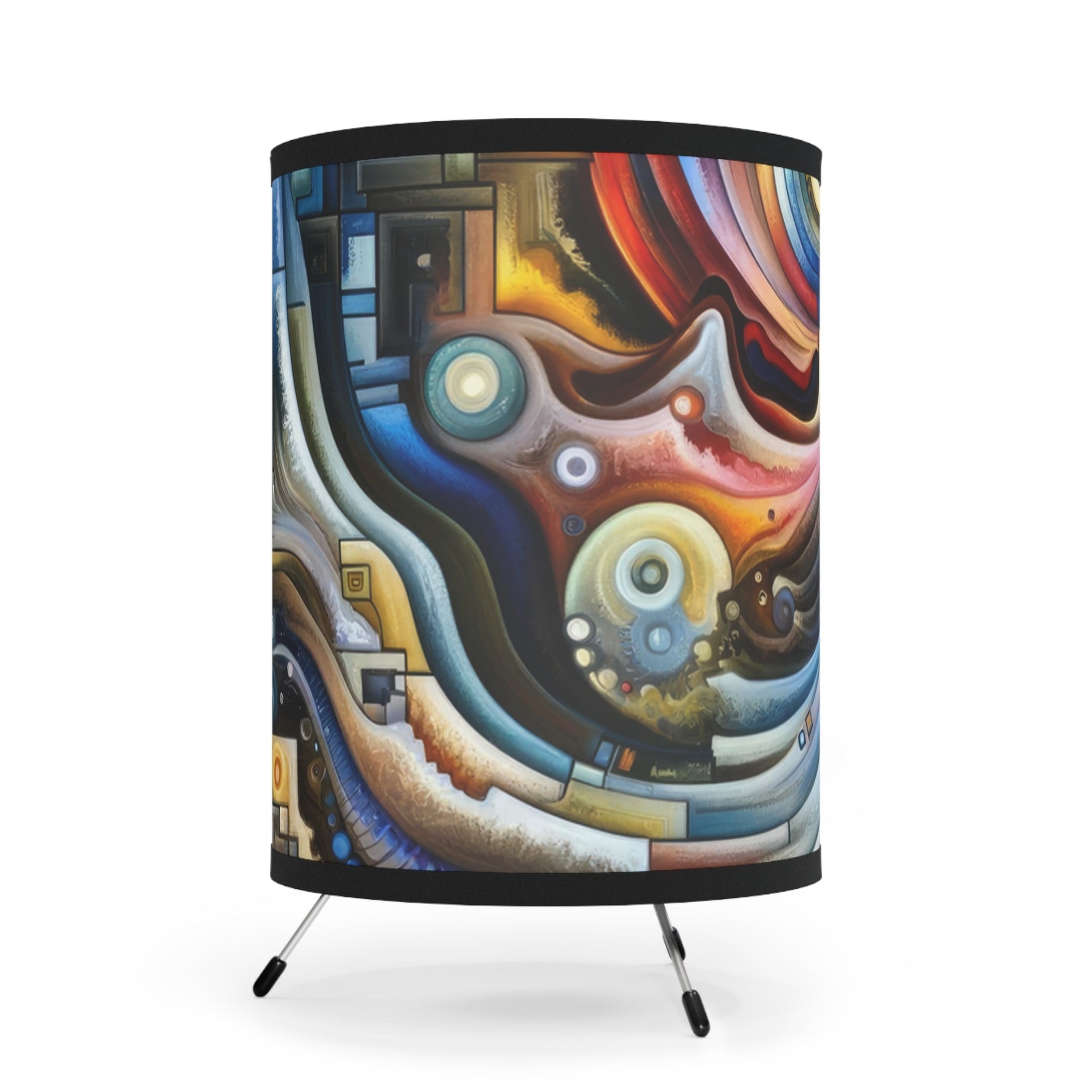 Awakening Spiral Empowerment Tripod Lamp with High-Res Printed Shade, US\CA plug - ATUH.ART
