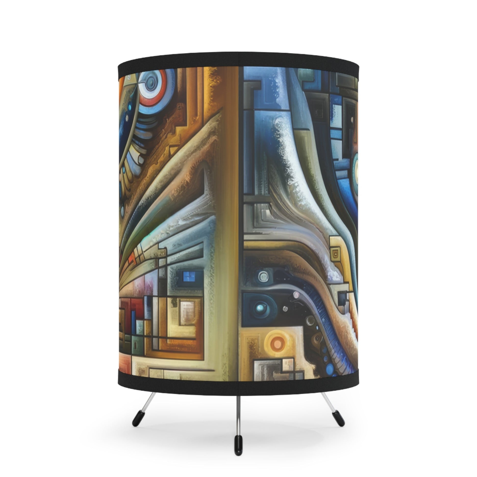 Awakening Spiral Empowerment Tripod Lamp with High-Res Printed Shade, US\CA plug - ATUH.ART