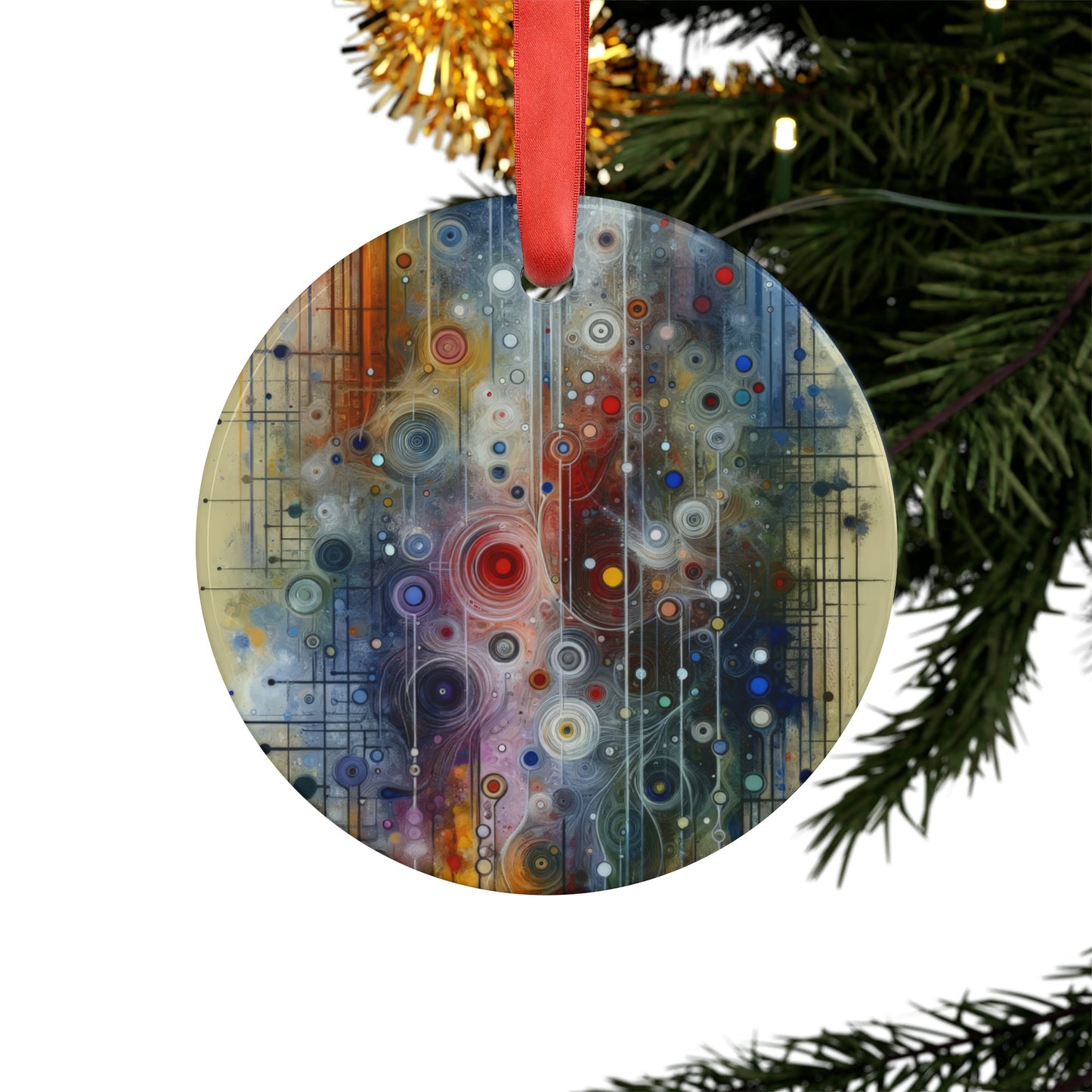 Awakenings Interconnectedness Tachism Acrylic Ornament with Ribbon - ATUH.ART