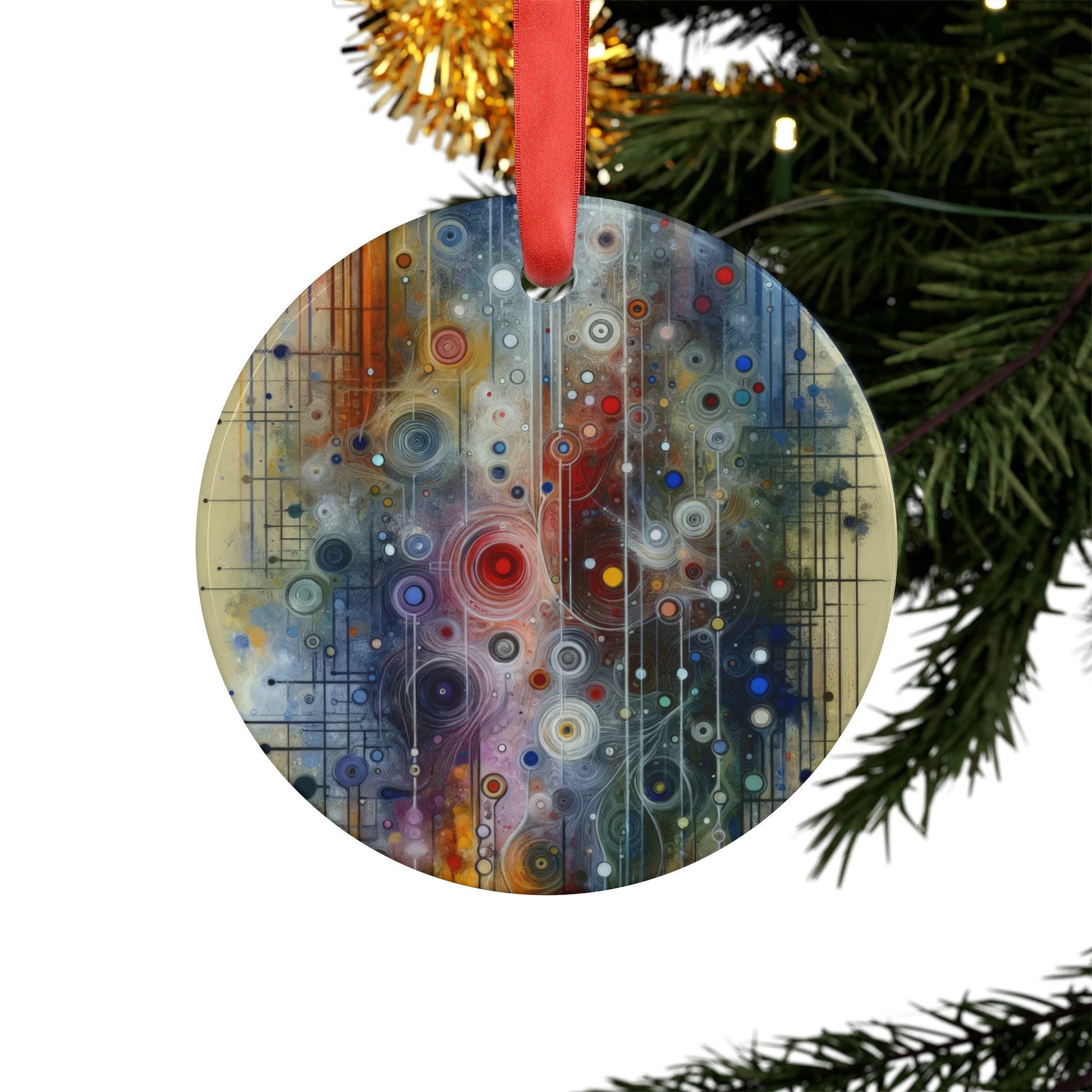Awakenings Interconnectedness Tachism Acrylic Ornament with Ribbon - ATUH.ART