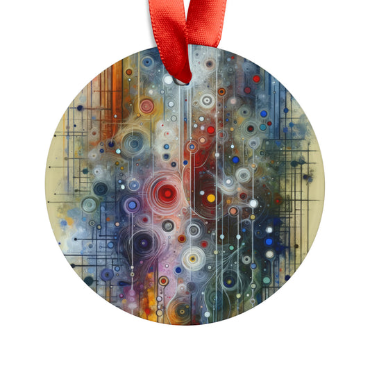 Awakenings Interconnectedness Tachism Acrylic Ornament with Ribbon - ATUH.ART