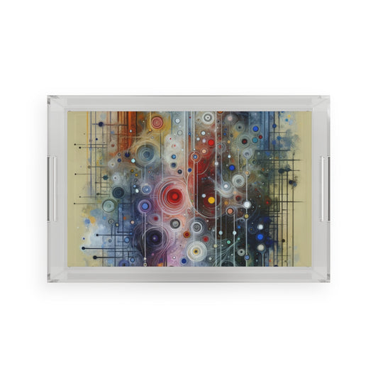 Awakenings Interconnectedness Tachism Acrylic Serving Tray - ATUH.ART