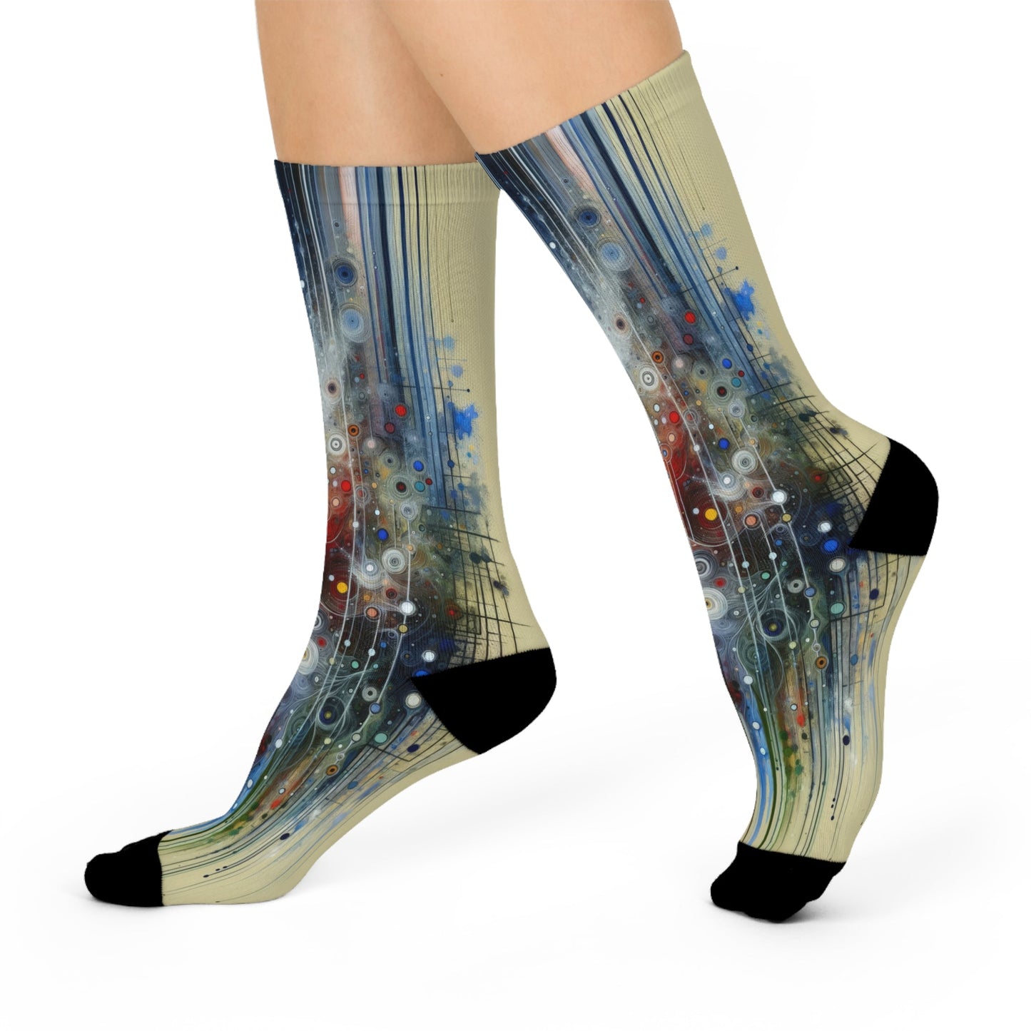 Awakenings Interconnectedness Tachism Cushioned Crew Socks - ATUH.ART