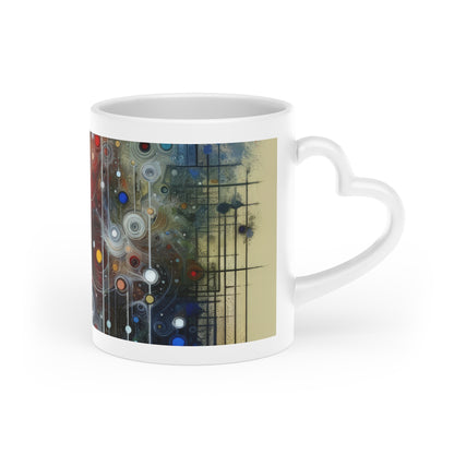 Awakenings Interconnectedness Tachism Heart-Shaped Mug - ATUH.ART