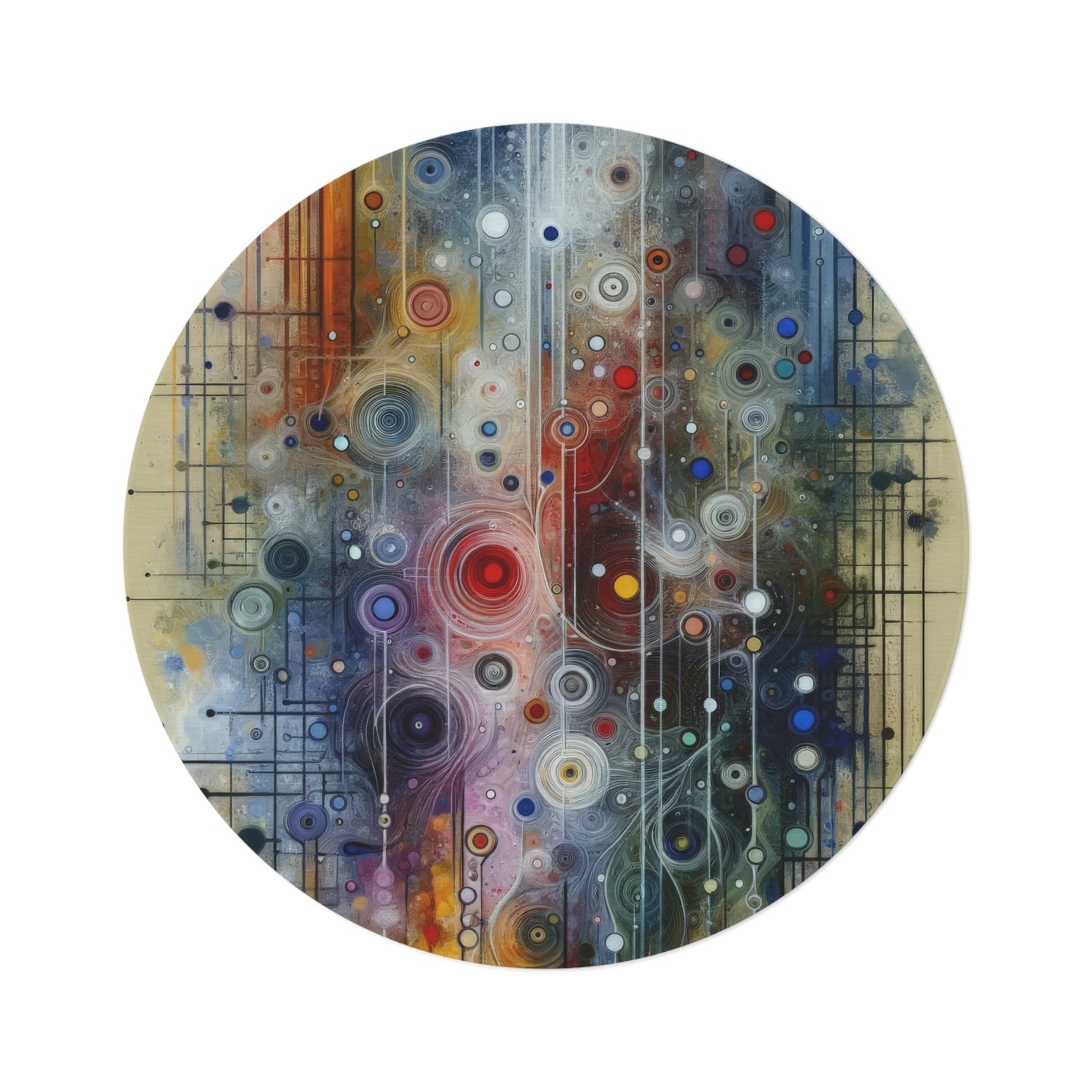 Awakenings Interconnectedness Tachism Round Rug - ATUH.ART