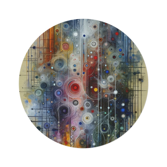 Awakenings Interconnectedness Tachism Round Rug - ATUH.ART