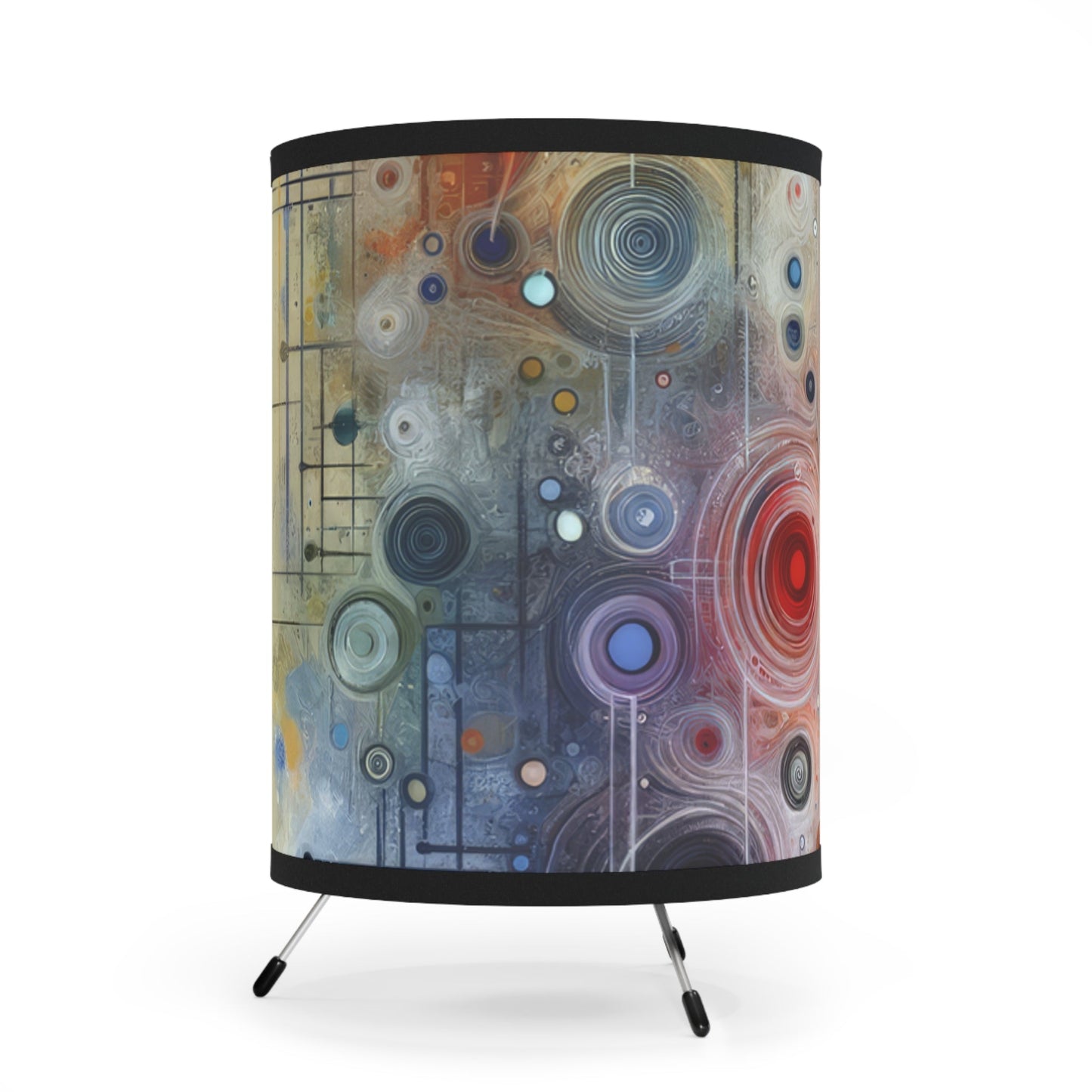 Awakenings Interconnectedness Tachism Tripod Lamp with High-Res Printed Shade, US\CA plug - ATUH.ART