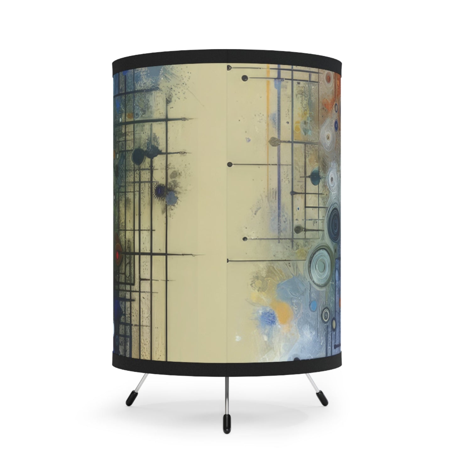 Awakenings Interconnectedness Tachism Tripod Lamp with High-Res Printed Shade, US\CA plug - ATUH.ART