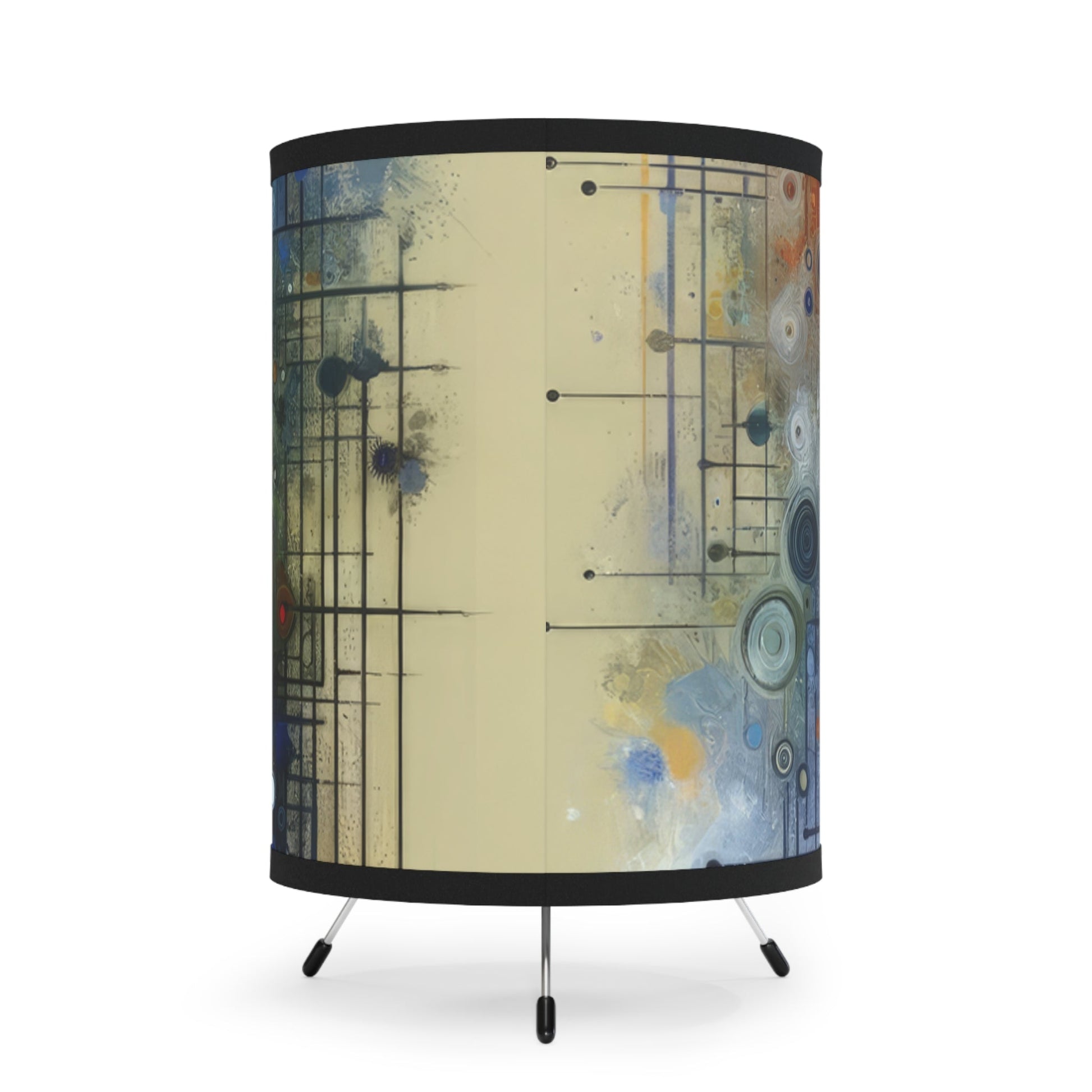 Awakenings Interconnectedness Tachism Tripod Lamp with High-Res Printed Shade, US\CA plug - ATUH.ART
