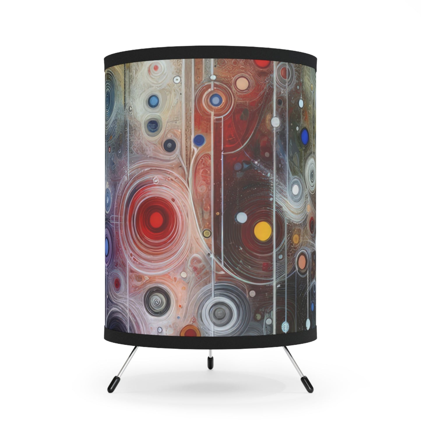 Awakenings Interconnectedness Tachism Tripod Lamp with High-Res Printed Shade, US\CA plug - ATUH.ART