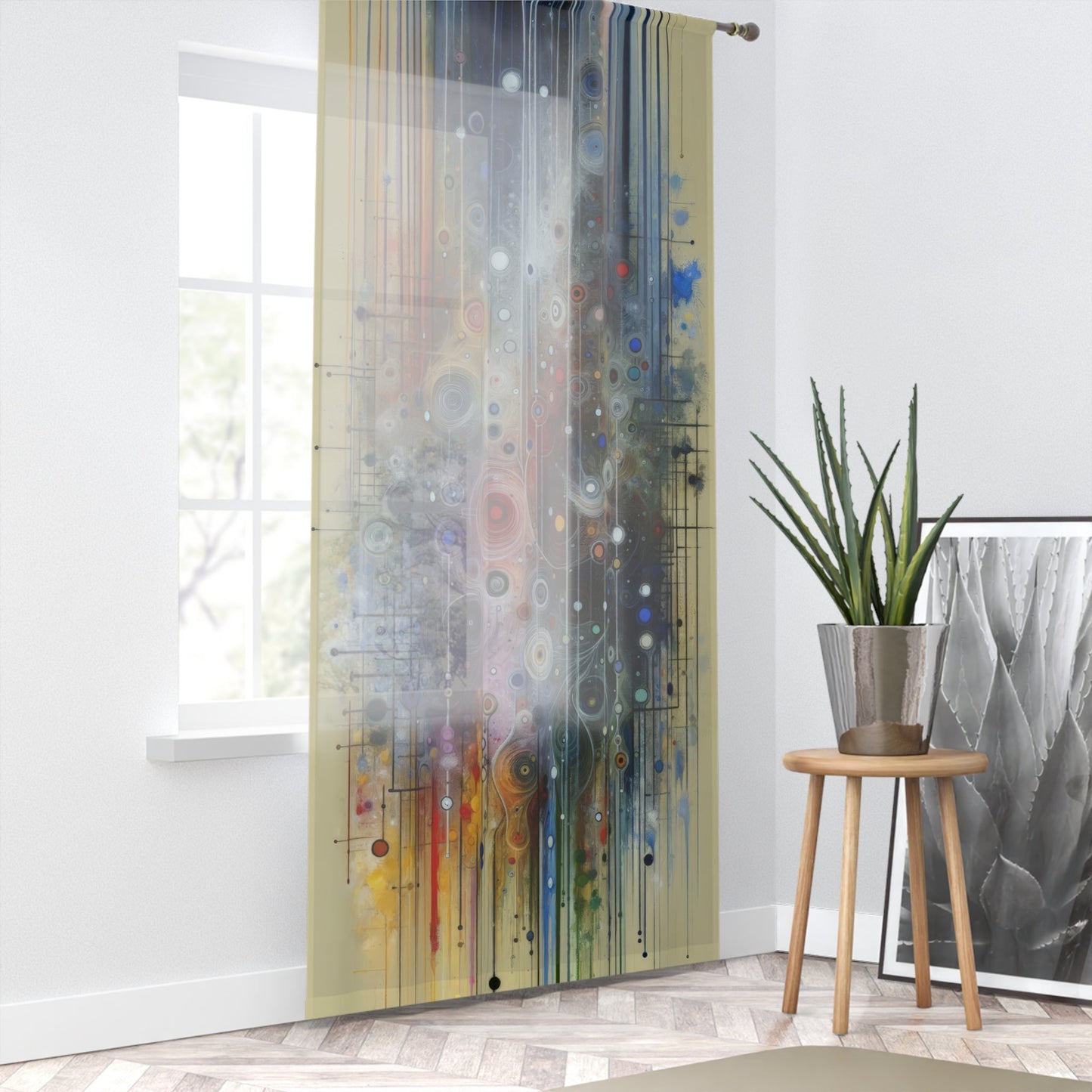 Awakenings Interconnectedness Tachism Window Curtain - ATUH.ART