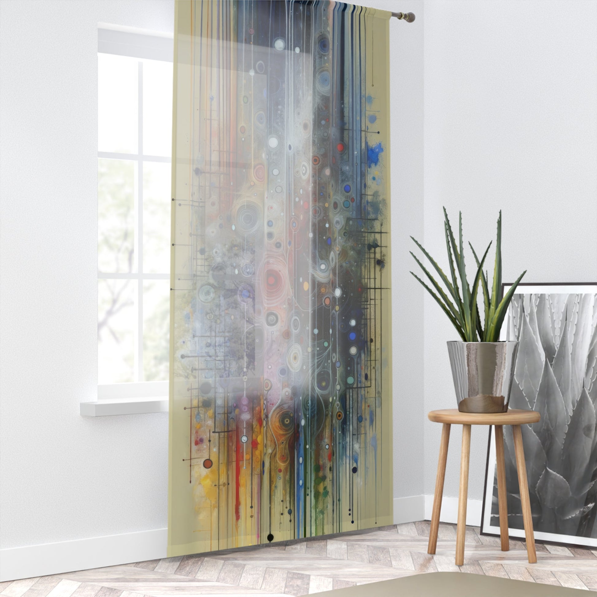 Awakenings Interconnectedness Tachism Window Curtain - ATUH.ART