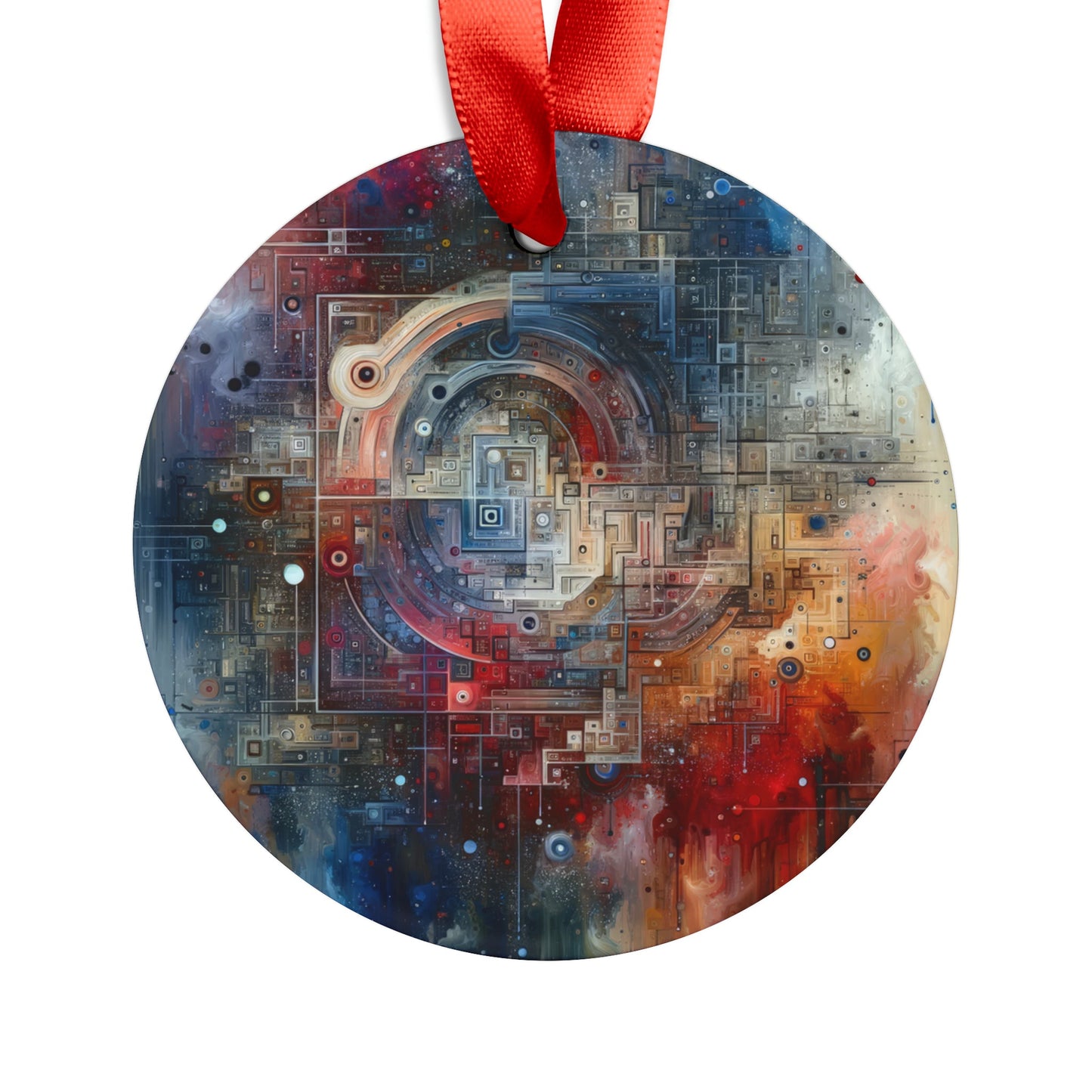 Awareness Algorithm Tachism Acrylic Ornament with Ribbon - ATUH.ART