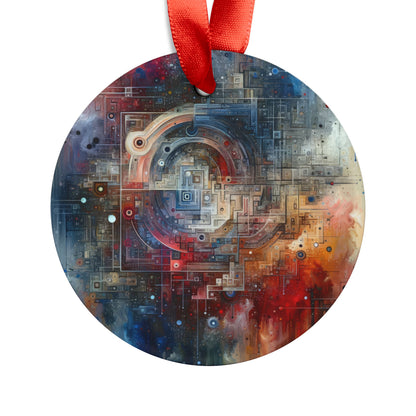 Awareness Algorithm Tachism Acrylic Ornament with Ribbon - ATUH.ART