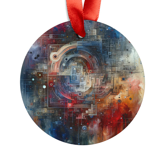 Awareness Algorithm Tachism Acrylic Ornament with Ribbon - ATUH.ART