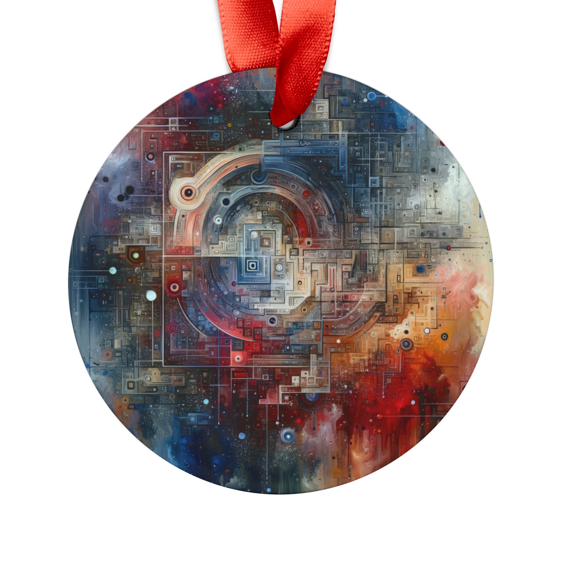 Awareness Algorithm Tachism Acrylic Ornament with Ribbon - ATUH.ART