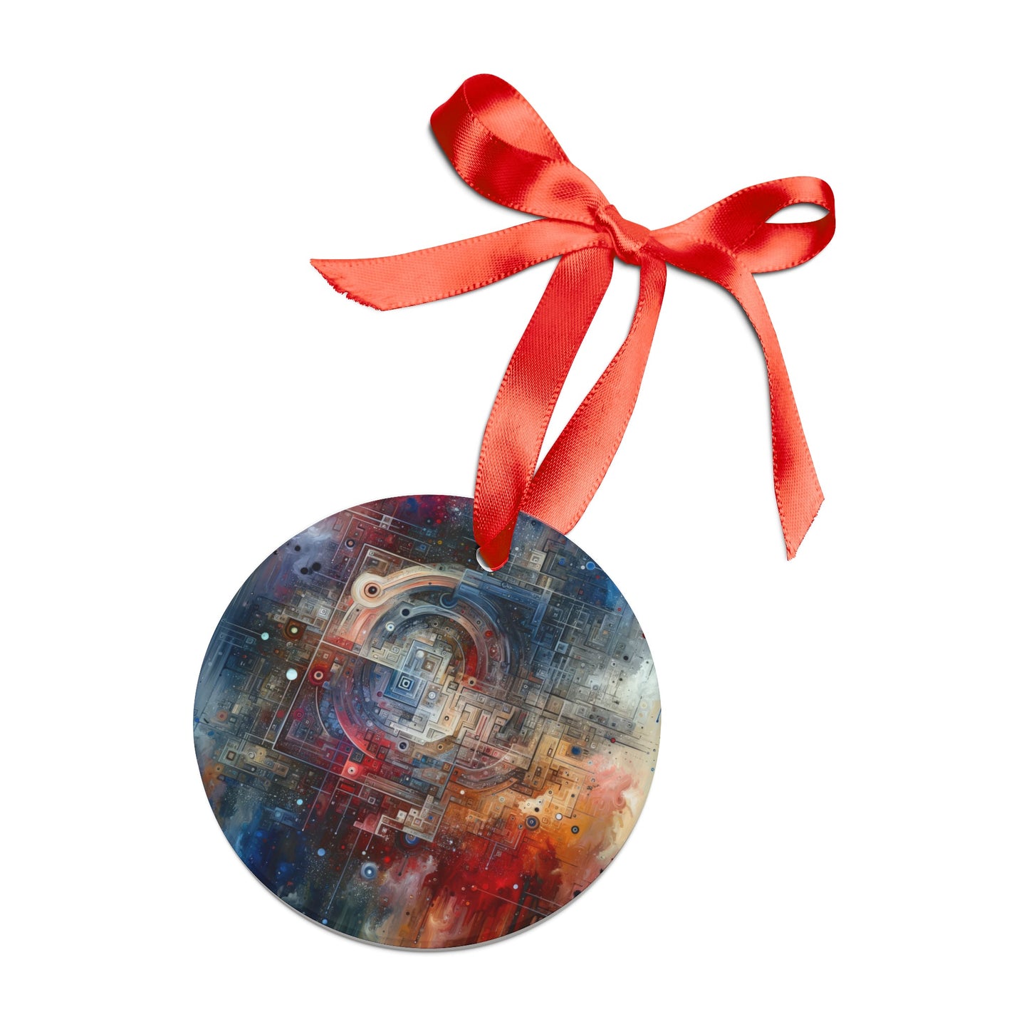 Awareness Algorithm Tachism Acrylic Ornament with Ribbon - ATUH.ART