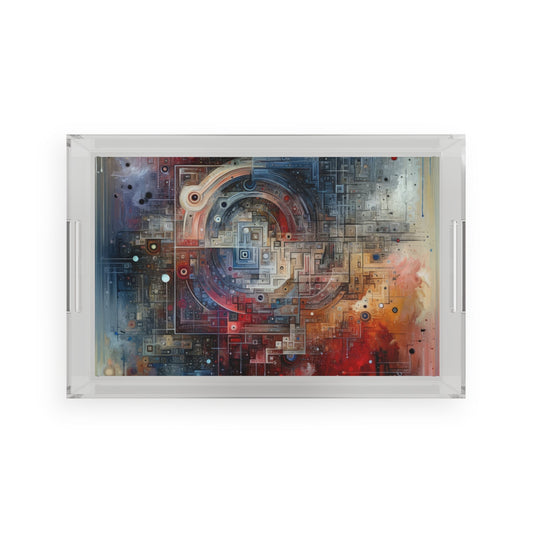Awareness Algorithm Tachism Acrylic Serving Tray - ATUH.ART