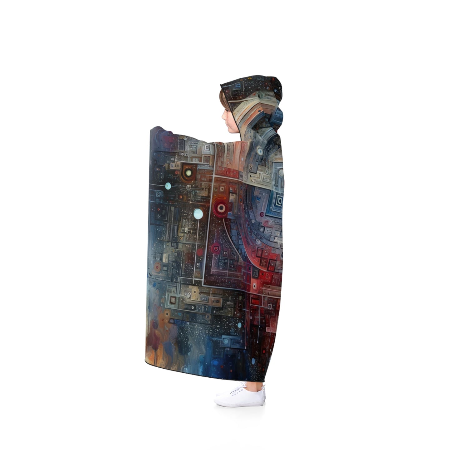 Awareness Algorithm Tachism Hooded Blanket - ATUH.ART