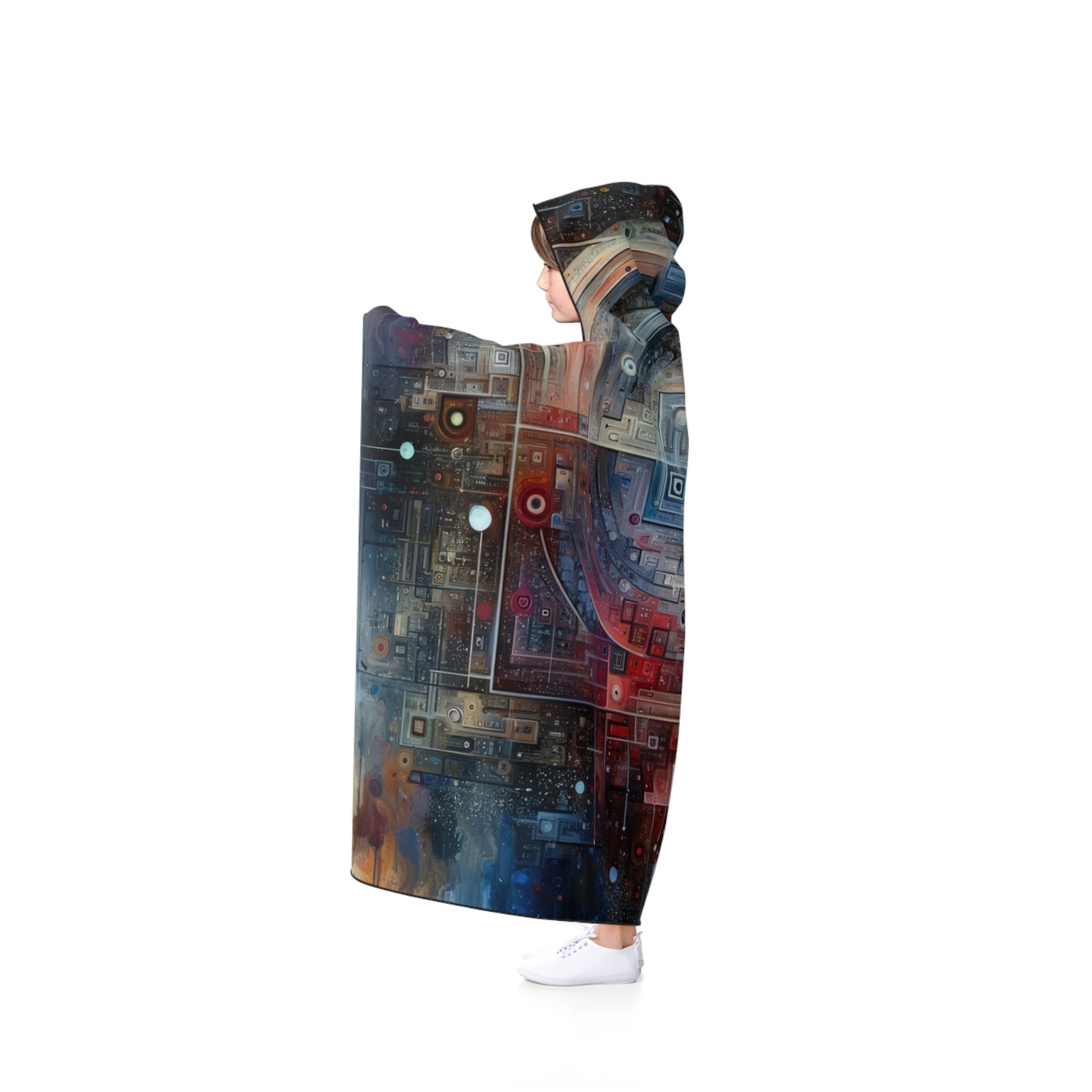 Awareness Algorithm Tachism Hooded Blanket - ATUH.ART
