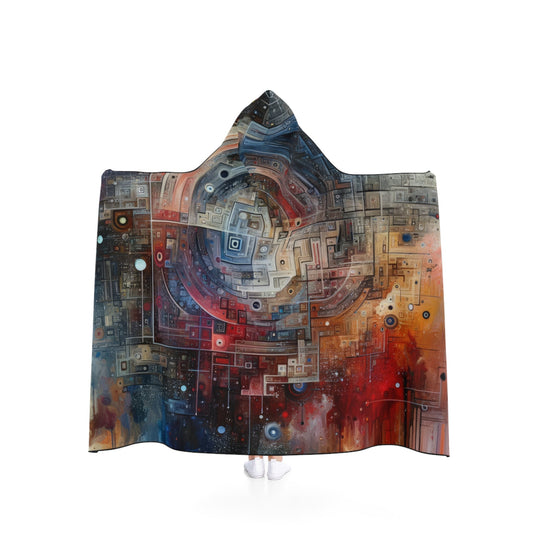 Awareness Algorithm Tachism Hooded Blanket - ATUH.ART