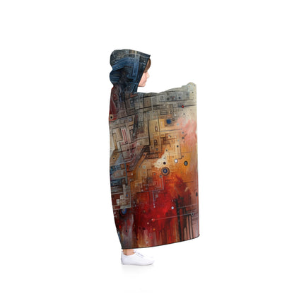 Awareness Algorithm Tachism Hooded Blanket - ATUH.ART