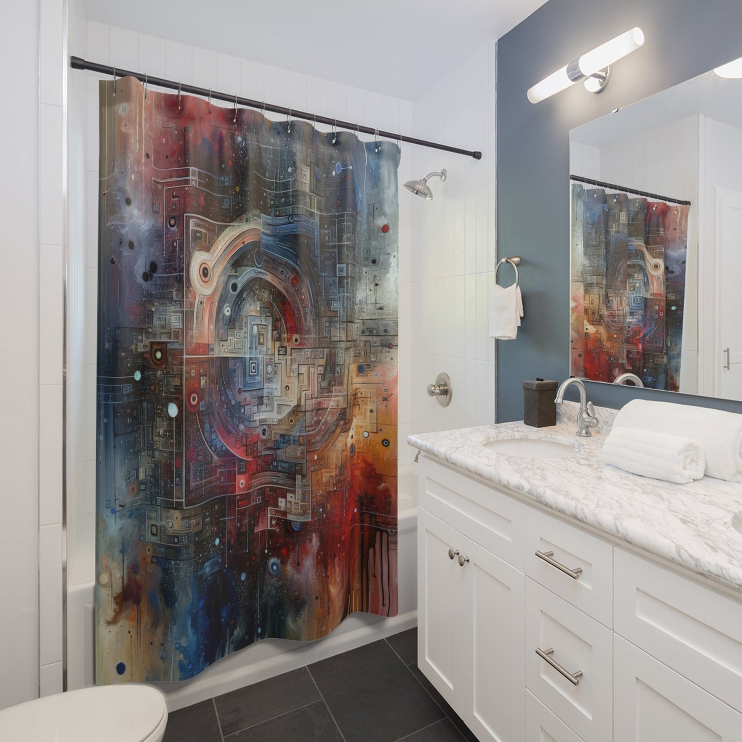 Awareness Algorithm Tachism Shower Curtains - ATUH.ART
