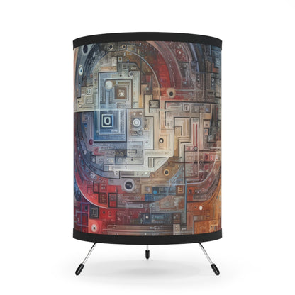 Awareness Algorithm Tachism Tripod Lamp with High-Res Printed Shade, US\CA plug - ATUH.ART