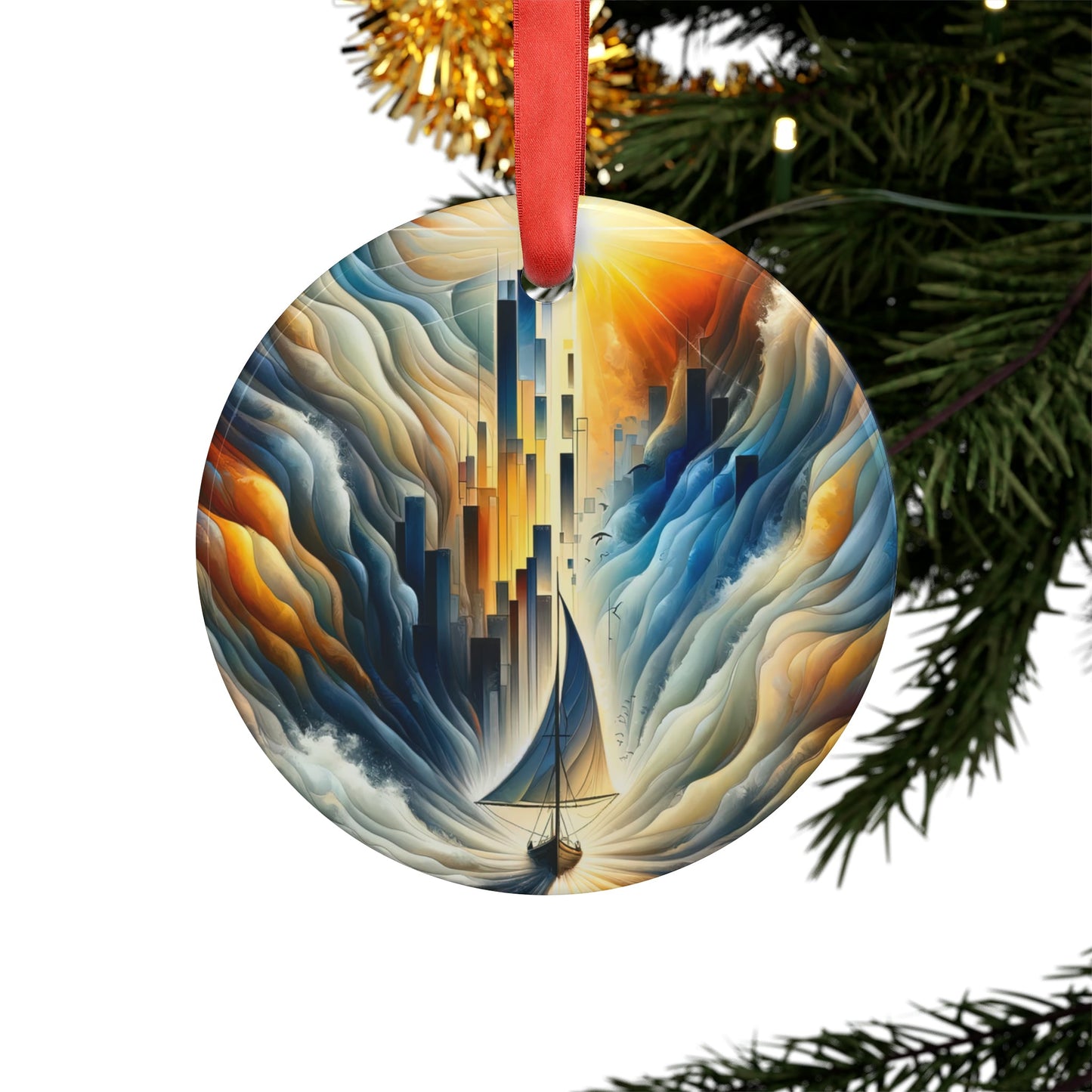 Beacon Sail Change Acrylic Ornament with Ribbon - ATUH.ART
