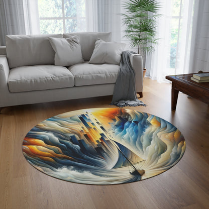 Beacon Sail Change Round Rug - ATUH.ART