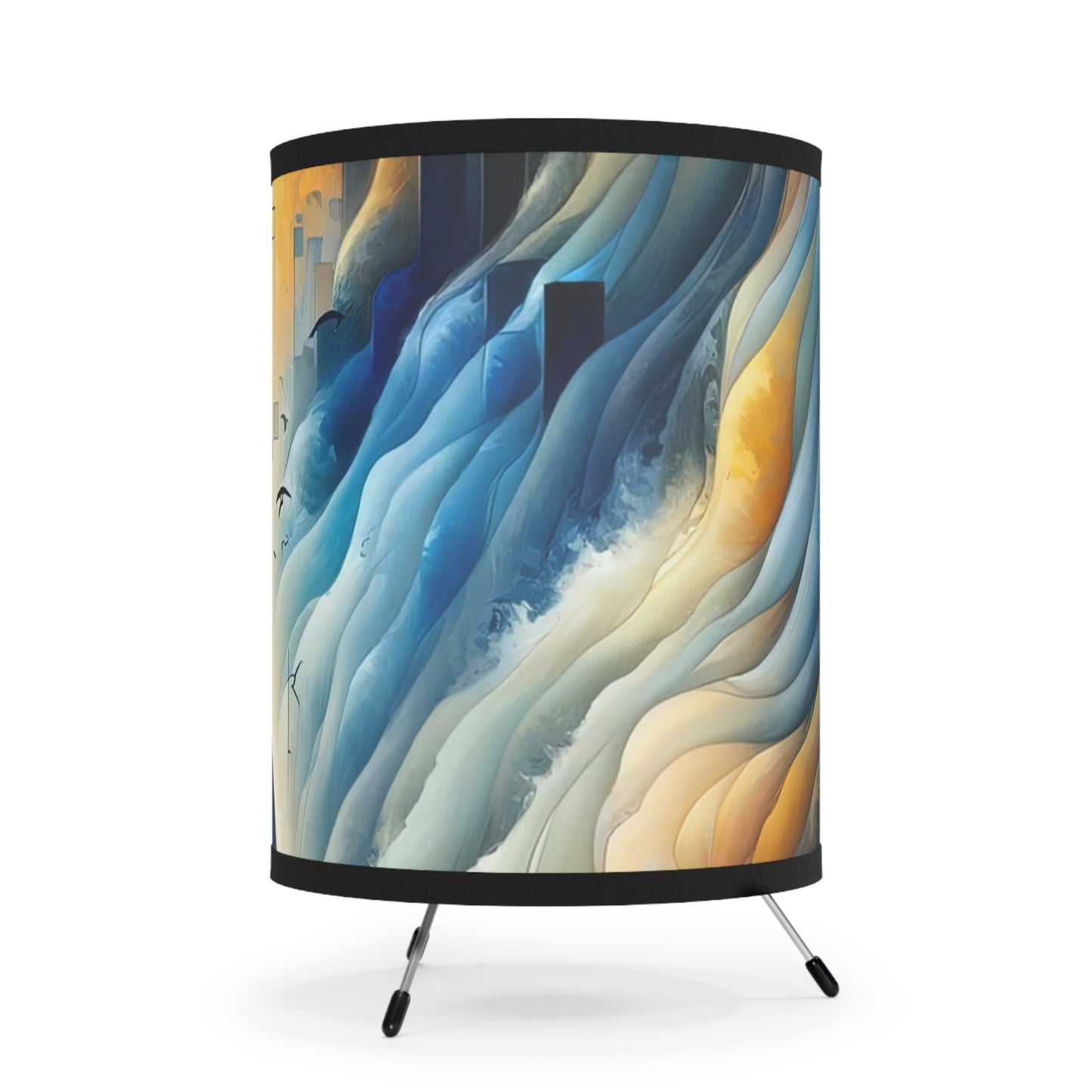 Beacon Sail Change Tripod Lamp with High-Res Printed Shade, US\CA plug - ATUH.ART