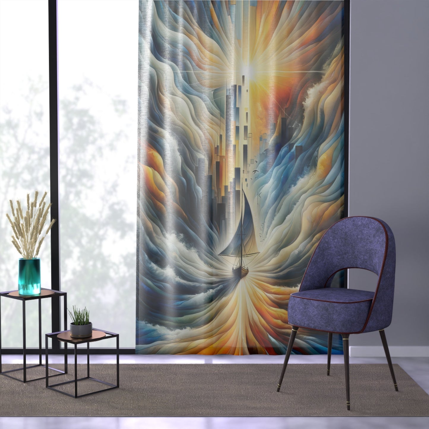 Beacon Sail Change Window Curtain - ATUH.ART