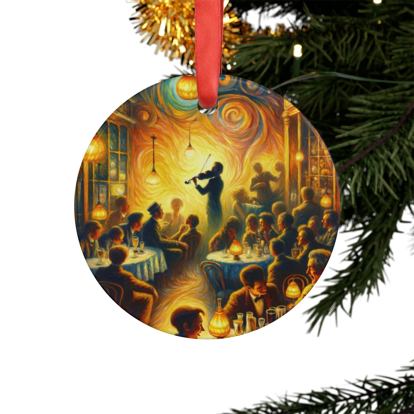 Bistro Emotive Entry Acrylic Ornament with Ribbon - ATUH.ART