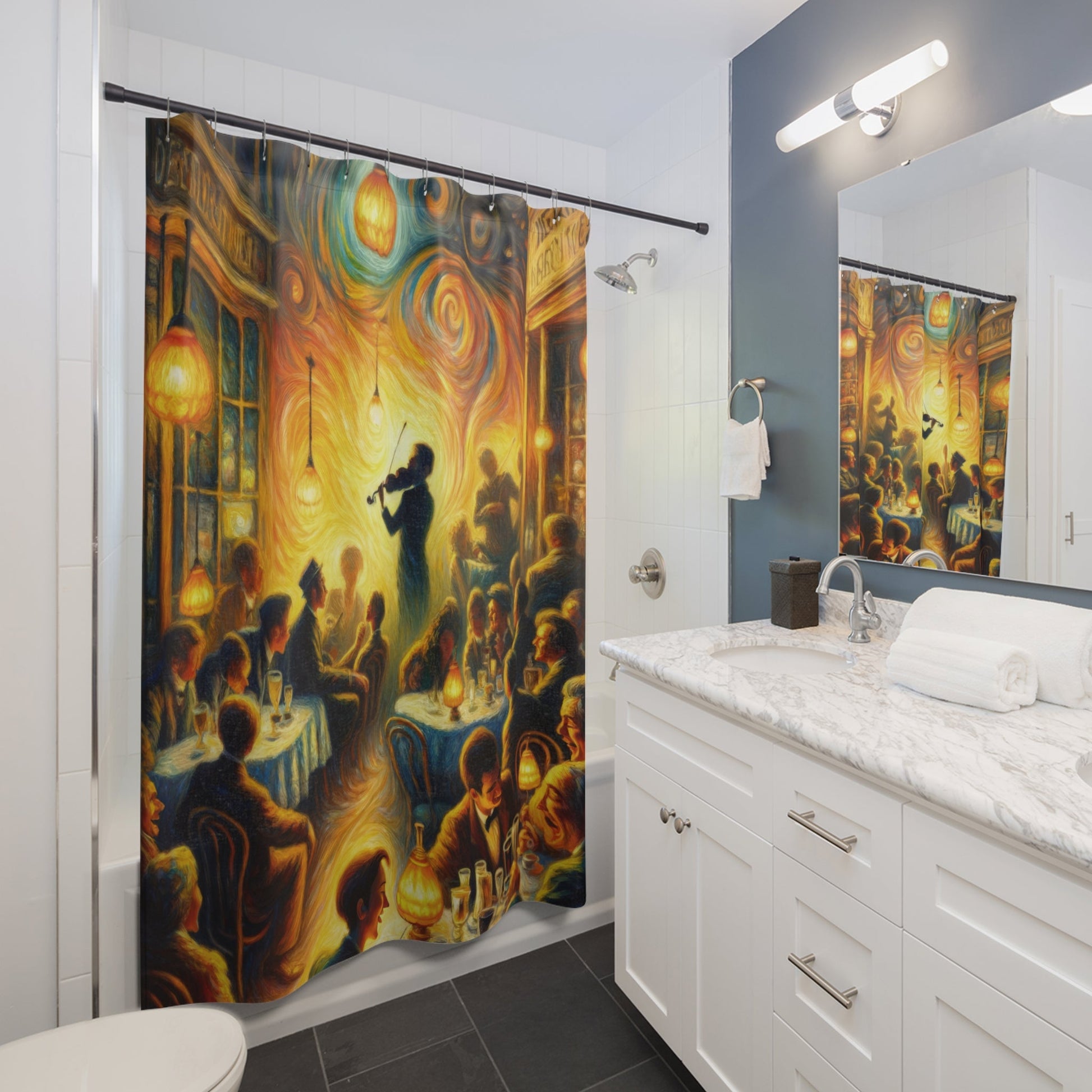 Bistro Emotive Entry Shower Curtains - ATUH.ART
