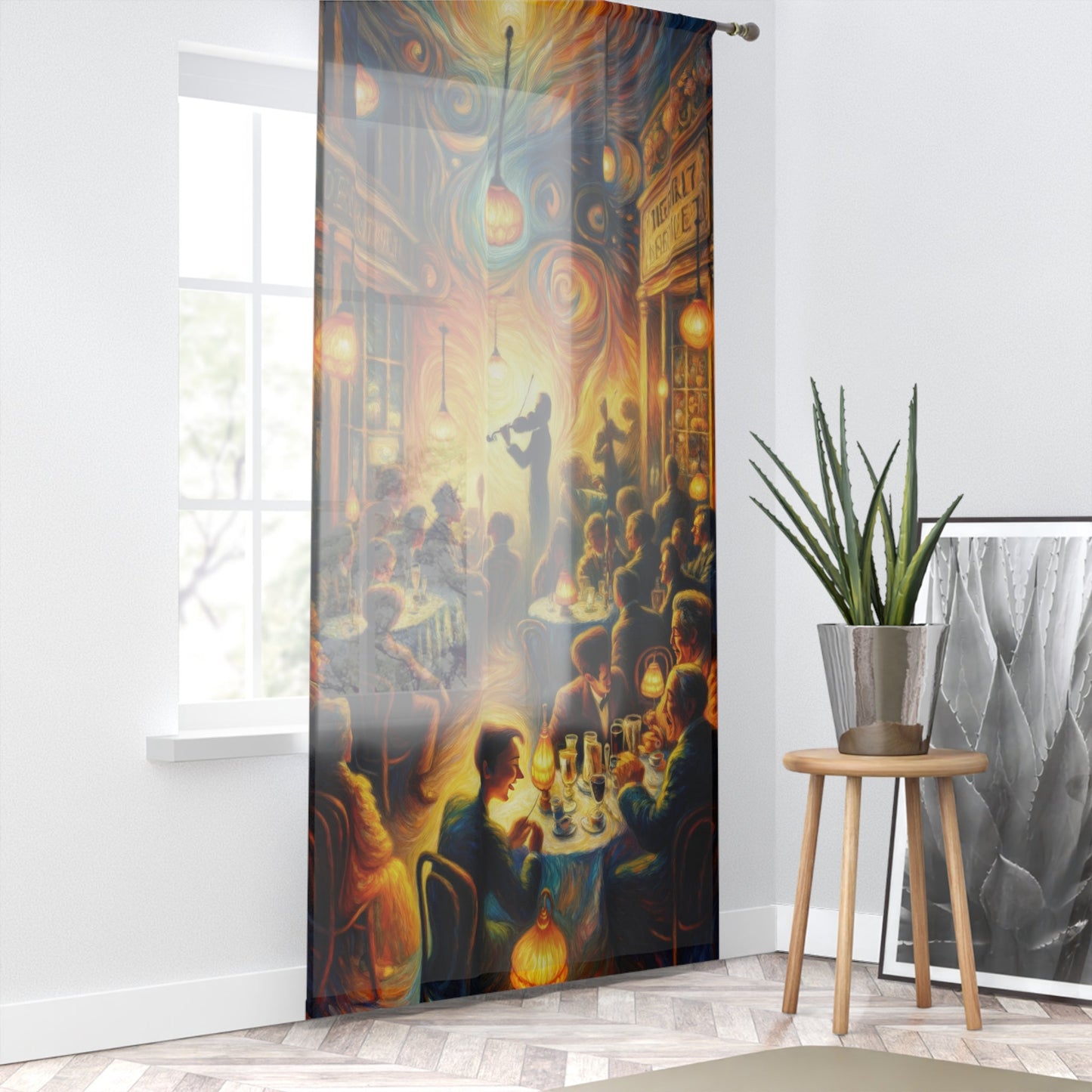 Bistro Emotive Entry Window Curtain - ATUH.ART